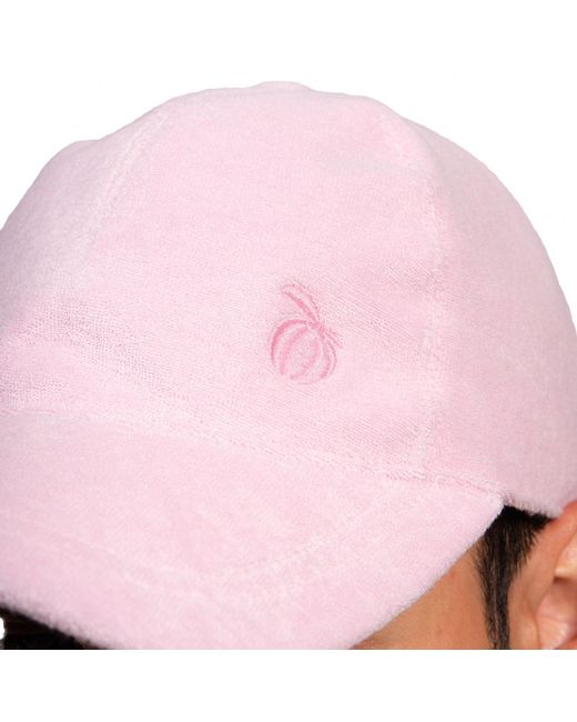 Maison Tangerine Pink Terry Cotton Baseball Cap Soft