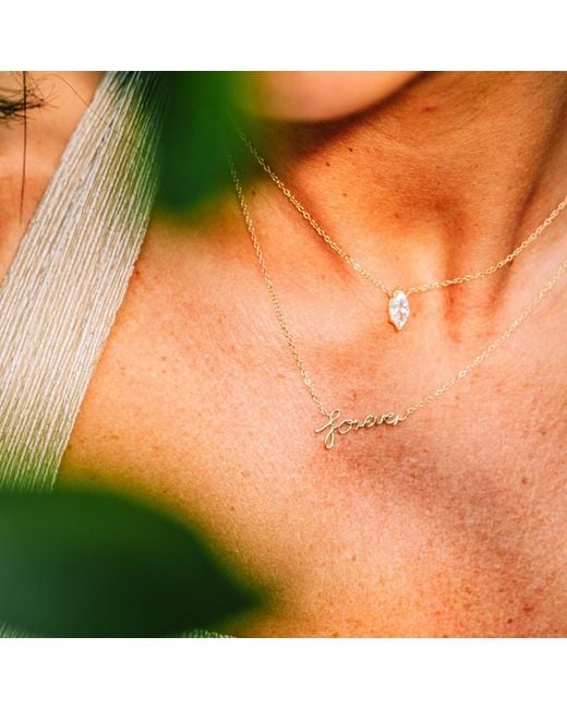 Onewildone Metallic Forever Wild Script Necklace