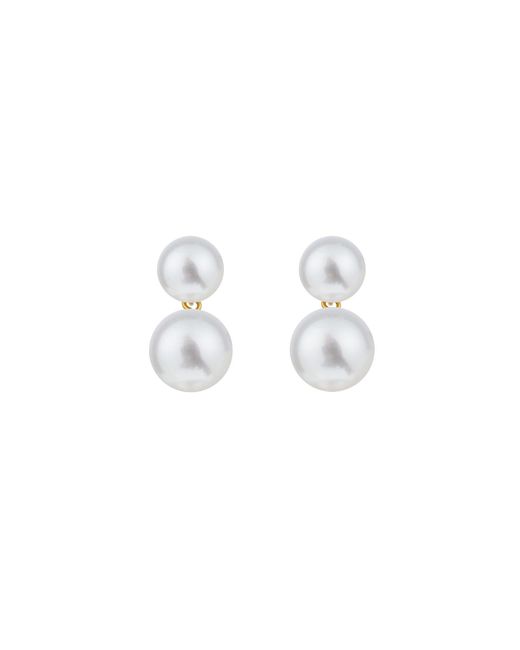 Ora Pearls Metallic Duet Pearl Earrings Large