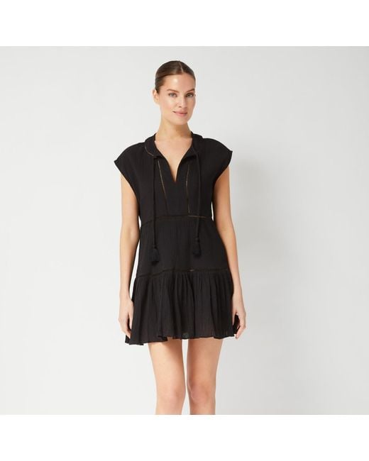 Change of Scenery Black Neutrals Gari Short Beach Dress