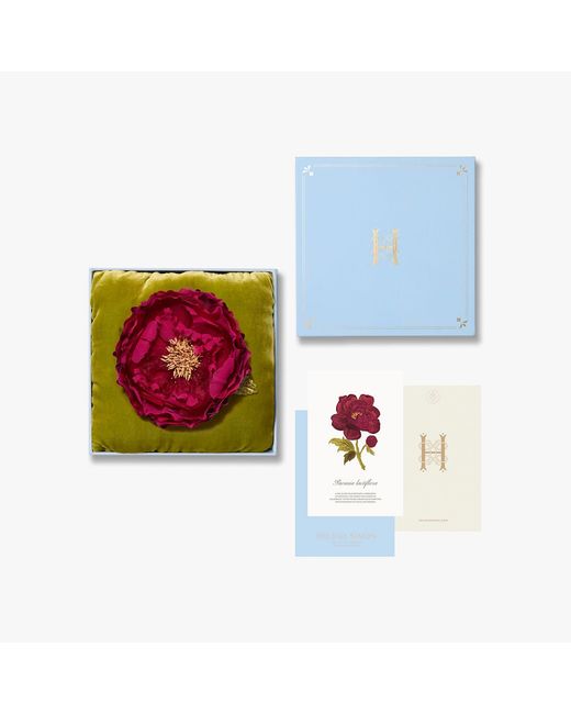 Helena Simon Red The Peony Floral Brooch