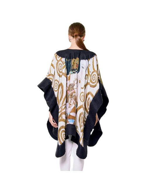 Lumina Eligma Black Poncho Mulberry Silk & Merino Handmade Felt