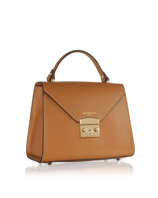 Le Parmentier Brown Peggy Leather Top Handle Satchel Bag