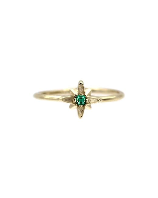 VicStoneNYC Fine Jewelry White 14K Solid North Star Emerald Ring
