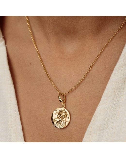 Lily Charmed Metallic Plated Aquarius Zodiac Charm Necklace