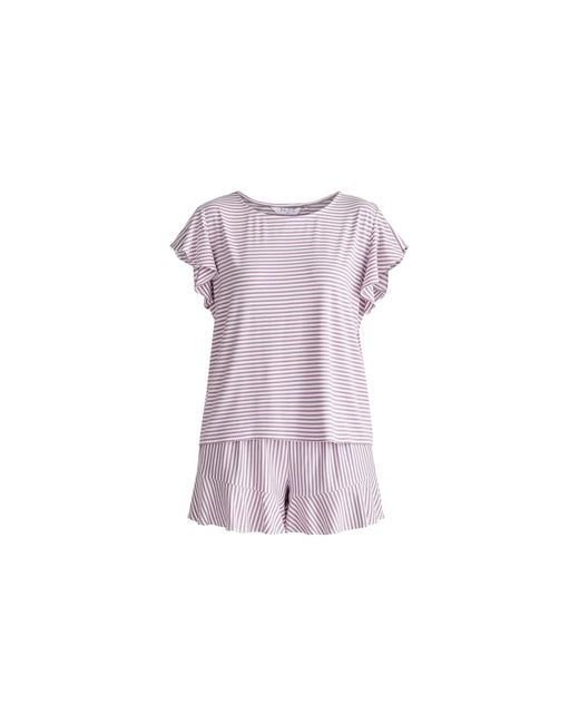 Paisie Purple Frill Pyjama T-Shirt And Shorts