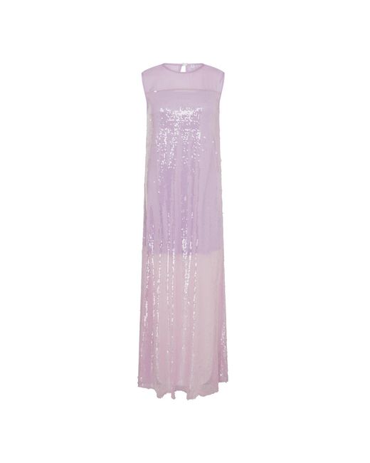 Sour Figs Purple Sequined Sheer Gown