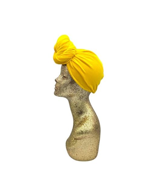 Julia Clancey Yellow Classic Madam Velour Sunshine Reversible Turban