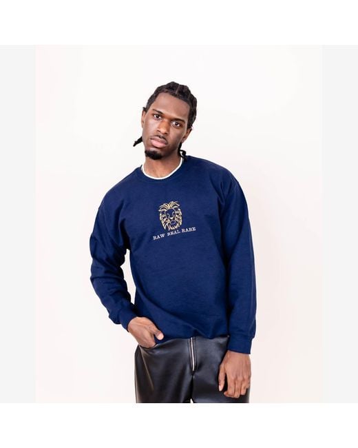 Nooltrends Blue Lion Embroidered Sweatshirt for men