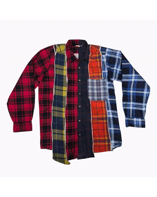 Zasta Studio Blue Deconstructed Flannel Shirt E for men