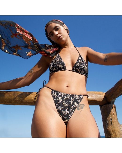 GeeGee Collection Black Superstitious Creatures Bikini Top