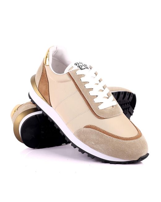 DAVID WEJ Natural Neutrals Boston Smart Trainers for men