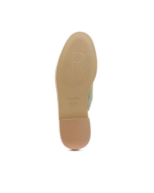 Rag & Co Green Lia Handcrafted Suede Mules