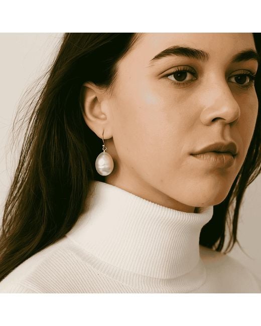 Michael Nash Jewelry White Marcella Baroque Glass Pearl Drop