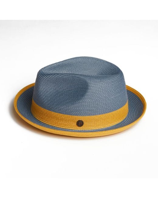 Dasmarca Hats Blue Dasmarca Florence Slate Summer Two Tone Crushable Hat for men