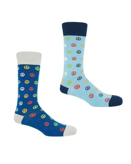 Peper Harow - Made in England Blue Peace Light & Peace Socks Bundle for men