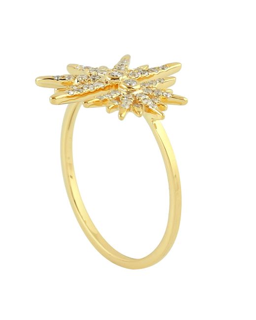 Artisan Metallic Diamond Starburst Cluster Ring