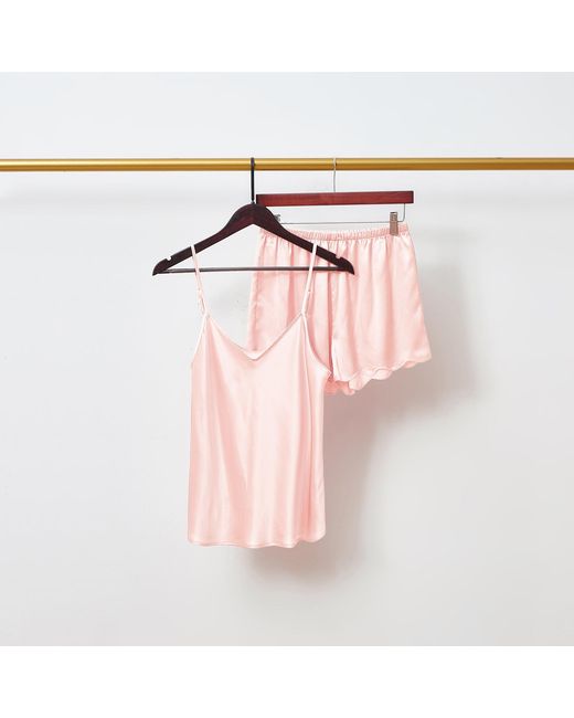 Soft Strokes Silk Pink Pure Mulberry Silk Camisole With Adjustable Straps