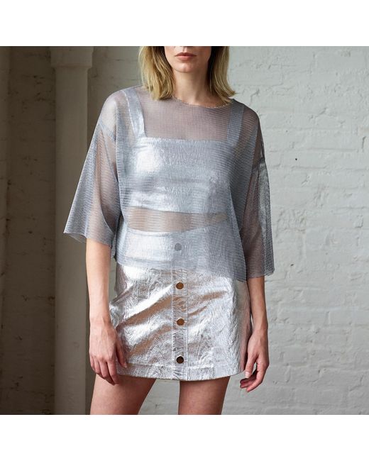 Mirimalist Metallic Trace Mini Skirt