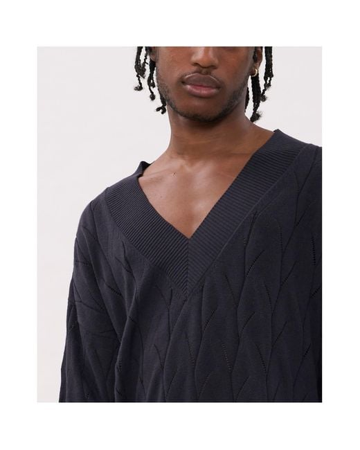 La Granni Blue Oversized Jumper for men