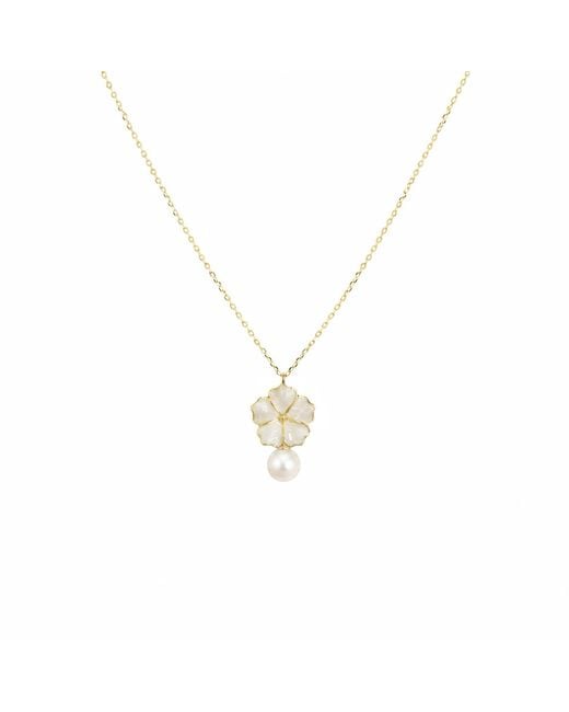 Agora Jewellery Metallic Bavella Mini Round Pearl Necklace