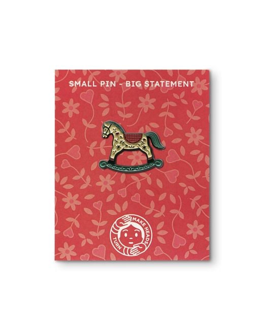 Make Heads Turn Green Neutrals Enamel Pin Rocking Horse