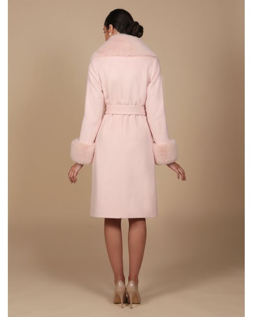 Santinni Pink 'Marlene' 100% Cashmere & Wool Coat