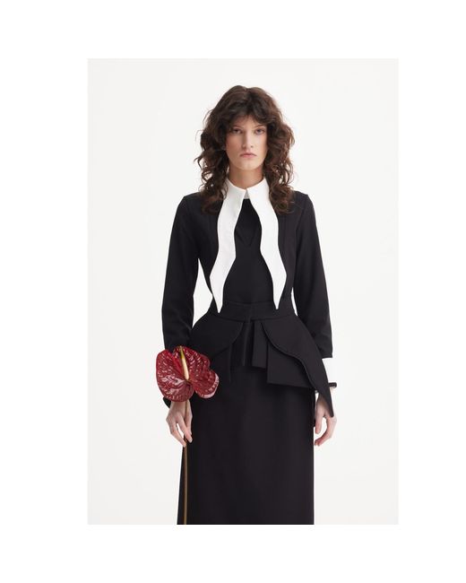 Julia Allert Black Sculpted Peplum Belt