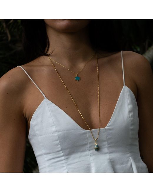 Ebru Jewelry Metallic Lucky Clover Enamel Egg Necklace
