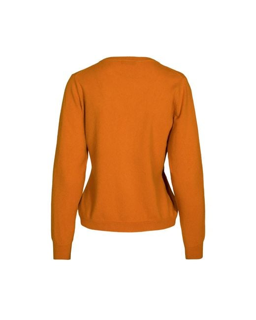 tirillm Orange Sasha Basic Cashmere Pullover With Round Neck, Burnt