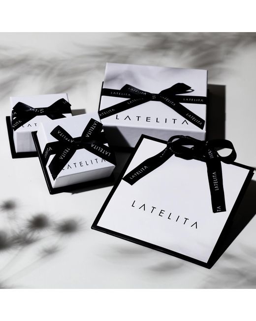 Latelita London Blue Alexandra Rectangle Cocktail Ring Paraiba Tourmaline Silver
