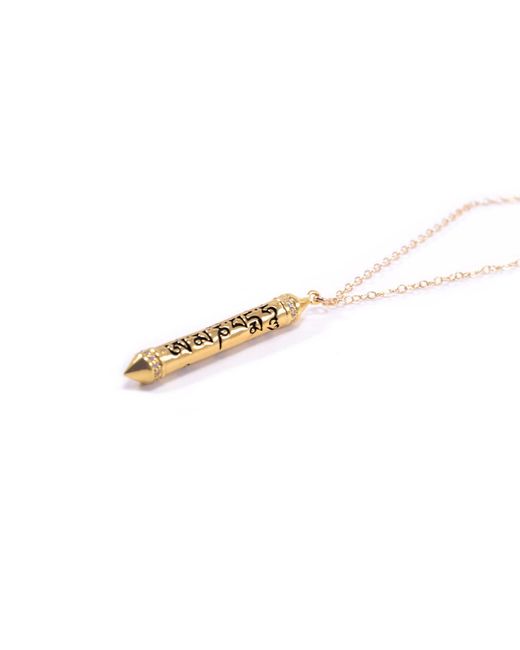 Seven Saints Metallic Om Mani Padme Hum Topaz Prayer Necklace, Over Sterling for men