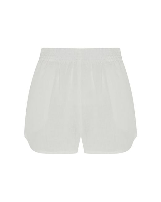 The Summer Edit White Darcy Linen Short