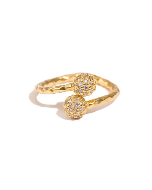 Ebru Jewelry Metallic Radiant Majesty Diamond Adjustable Cuff Ring