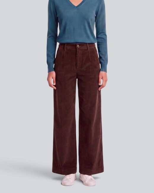 Lords of Harlech Red Poppy Brownie Velvet High-Rise Pant