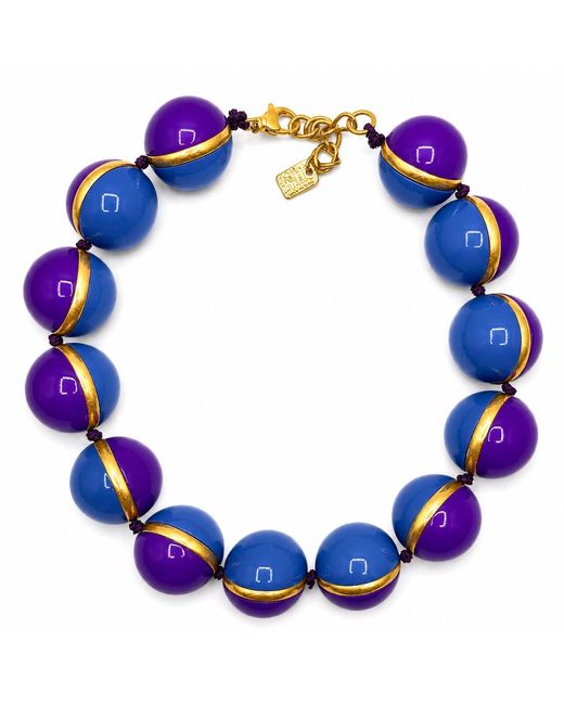 Michael Nash Jewelry Blue Dina And Resin Two Tone Necklace