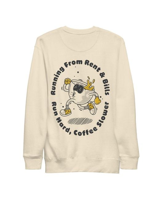 Anchor and Crew White Neutrals Bone Gustatory Coffee Over Bills Cotton Blend Embroidered Sweatshirt