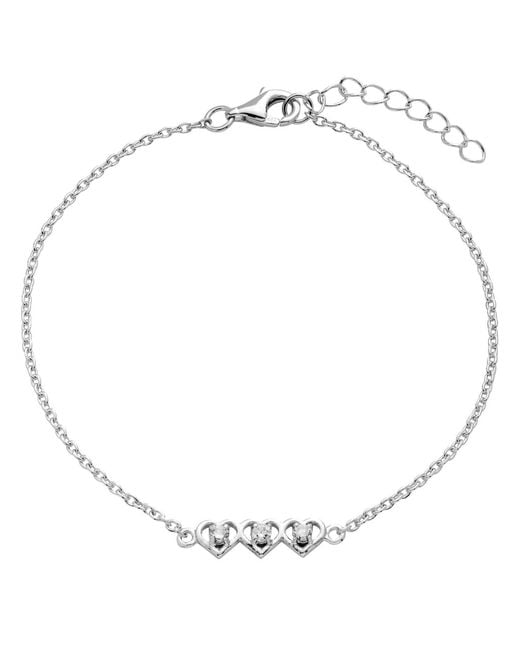 Belinda Jewelz Metallic Topaz Triple Heart Bracelet