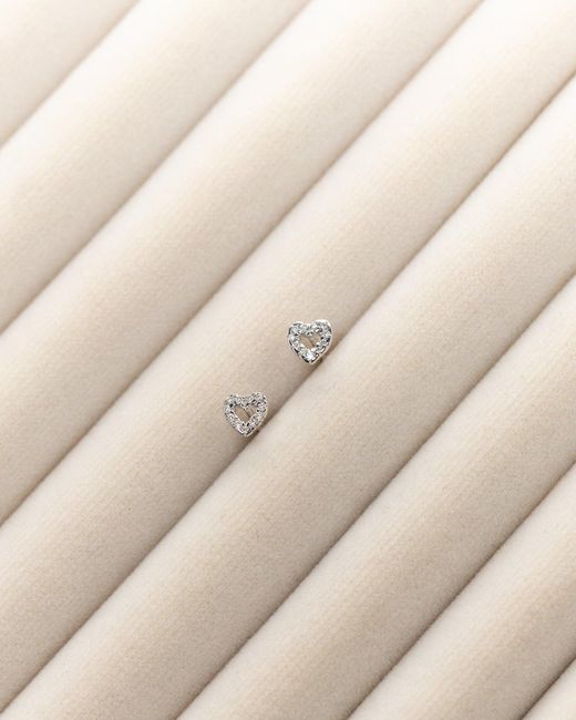 Belinda Jewelz Metallic Diamond Pave Heart Studs