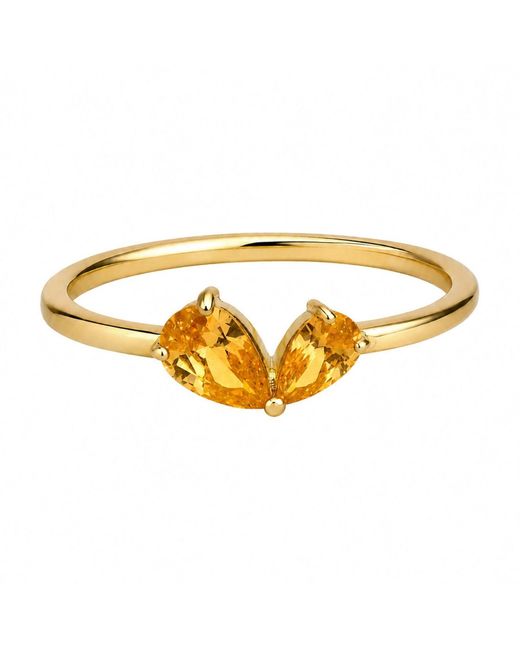 Belinda Jewelz Metallic Citrine Heart Toi Et Moi Birthstone Ring