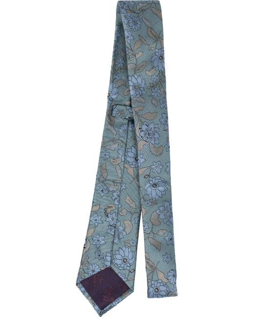 Lords of Harlech Blue Lotus Aqua Tie for men