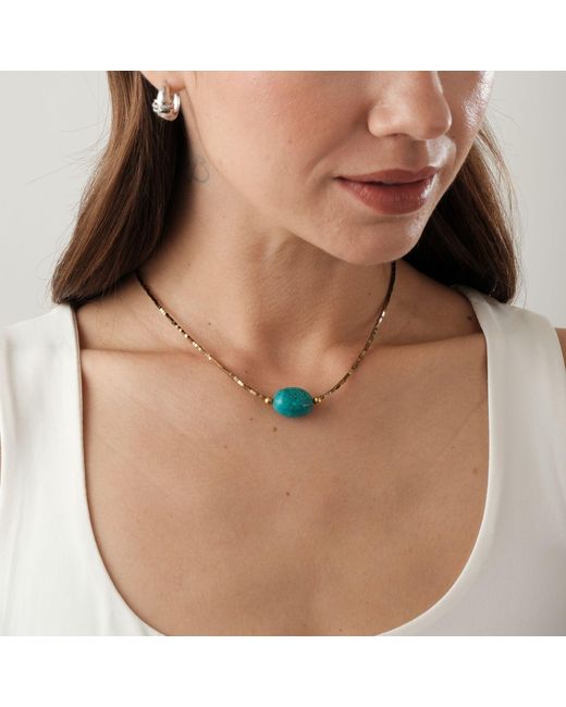 LINYA JEWELLERY Metallic Delphi Stone Hematite Necklace