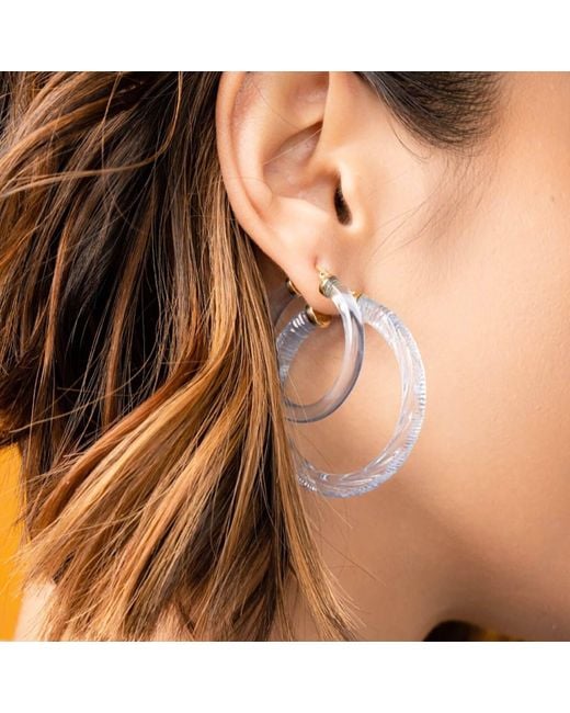 Gold & Honey Metallic Thin Kate Hoop