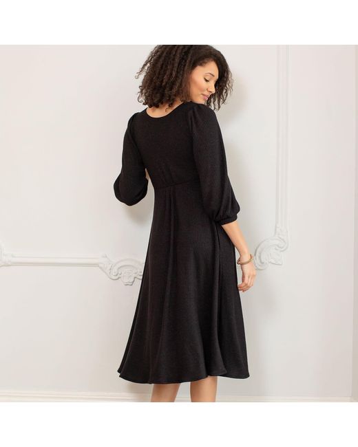 Alie Street London Black Kimberley Knitted Midi Dress