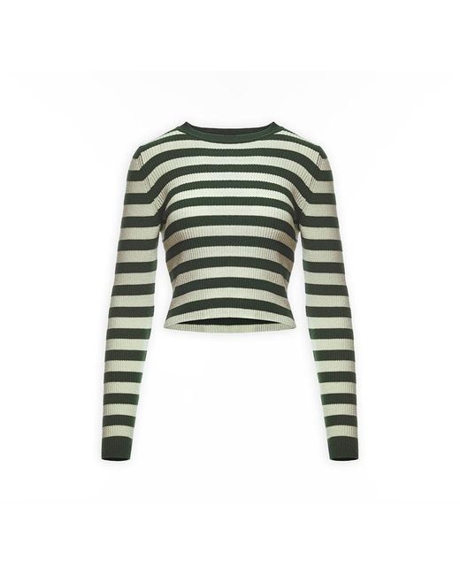 Maison sél Green Soft Striped Sweater –
