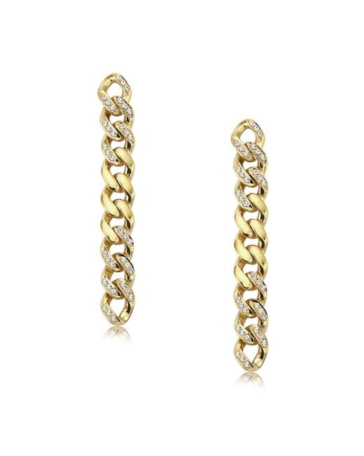 Preeti Sandhu Metallic Aspyn Curb-Chain Drop Earrings With Sapphires