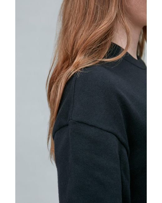 Paul James Knitwear Black Lightweight Cotton Fenn Oversized Knitted T-Shirt