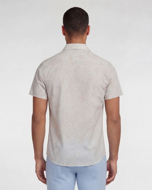Lords of Harlech White Neutrals Scott Paisley Explosion Ivory Printed Button Up Shirt for men