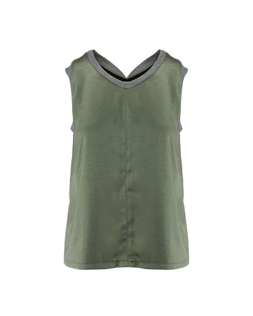 Silvia Serban Green Reversible Satin Top