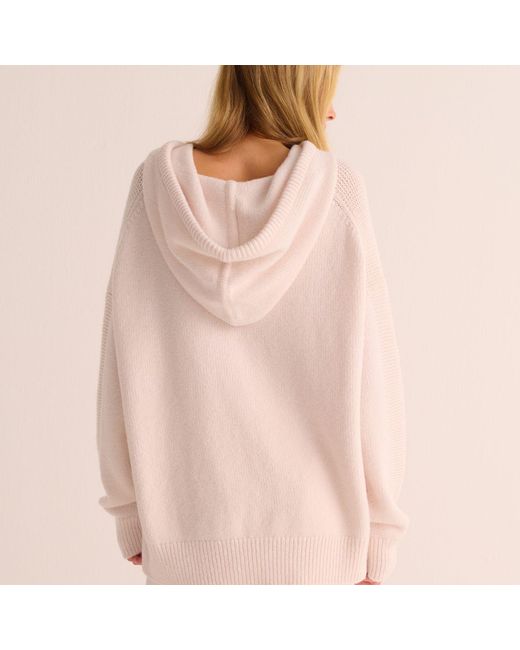 Mamu Dream White Ivory Alpaca Blend Hoodie